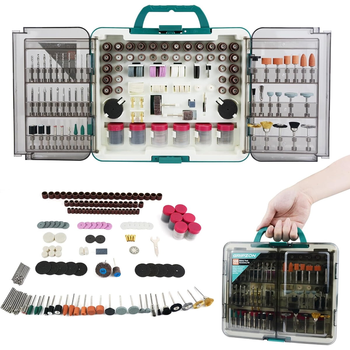 Kit Accesorios Herramienta Rotativa Gripzon 508 Piezas Universal