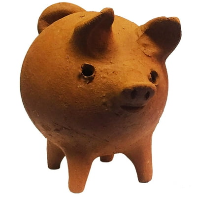 Alcancía Chanchito Greda 1 Pieza 400Ml Café Jenny Home