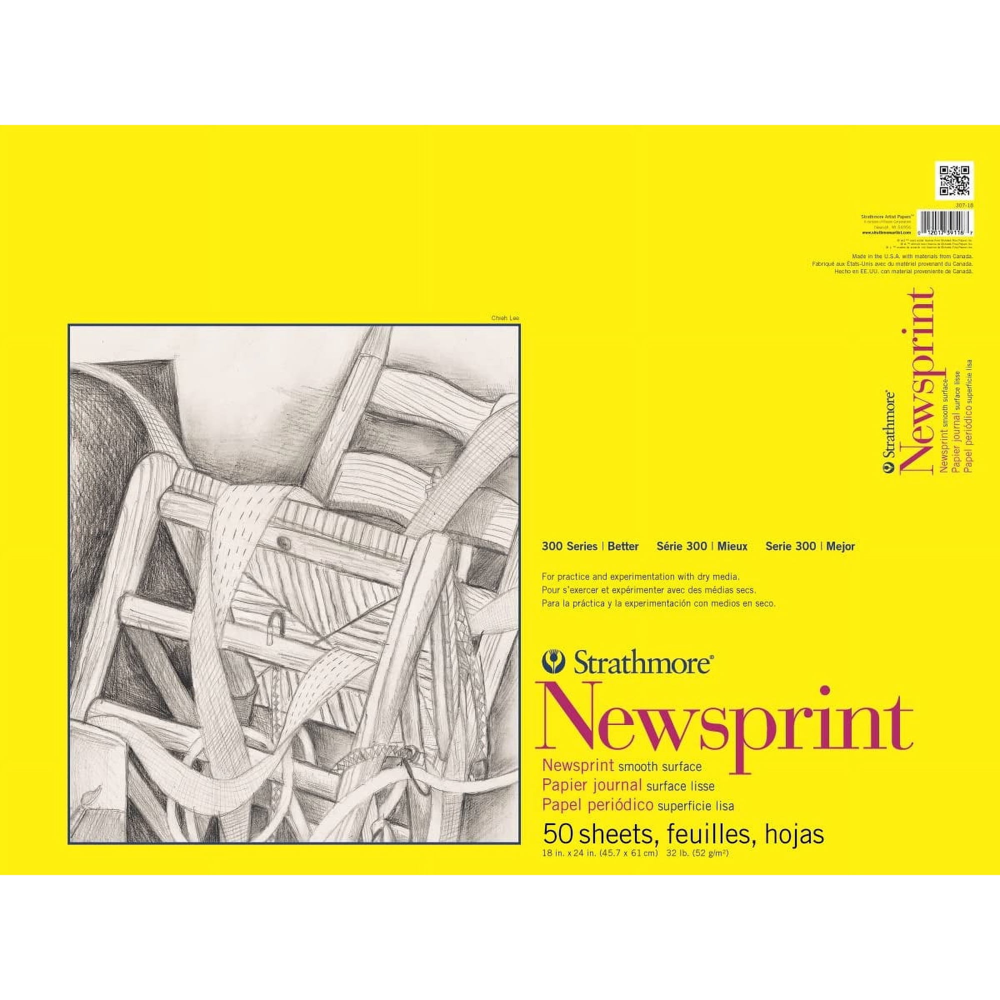Bloc De Papel De Periódico Strathmore Smooth, 18 X 24 Cm, 50 Hojas
