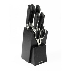 Haussen - Taco Cuchillos Acero Con Tijera Y Pelador Infini Set 8 Pcs Negro