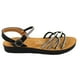 thumbnail image 3 of Sandalias de Mujer con Tiras Brillantes PG5247 Negro, 3 of 5