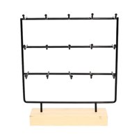 Ioensy - Collar Soporte Para Presentación De Joyería Organizador Tocador Resistente Con 15 Ganchos Negro