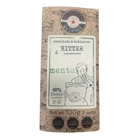 Chocolate Bitter Menta (60% Cacao) 100g - Quintal