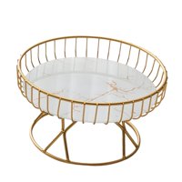 Bothyi - Soporte Para Tortas De Bandeja De Fruta De Encimera De Alambre De Hierro De Metal Dorado Para Refrigerio Tamaño S
