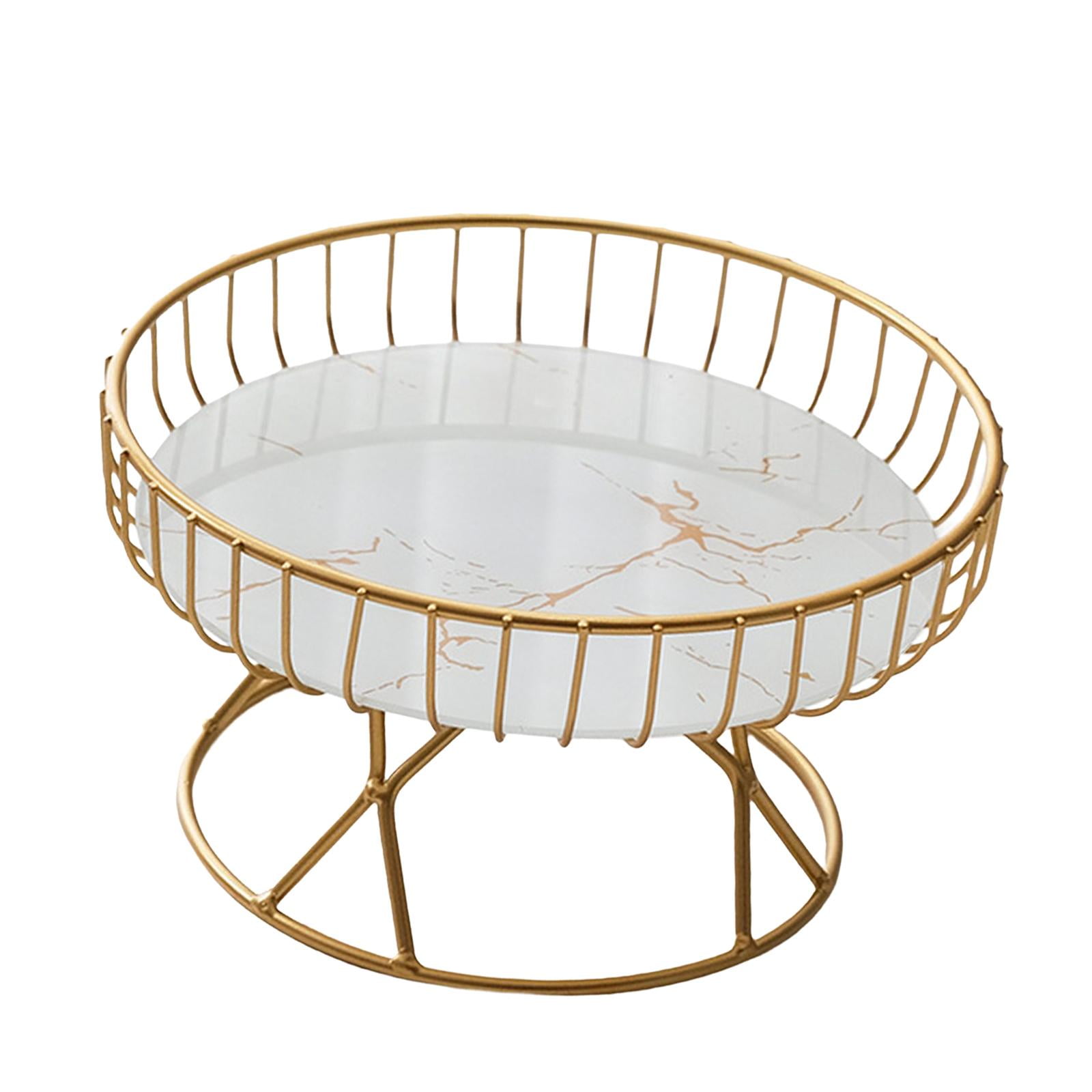 Bothyi - Soporte Para Tortas De Bandeja De Fruta De Encimera De Alambre De Hierro De Metal Dorado Para Refrigerio Tamaño S