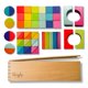thumbnail image 4 of Juego de bloques de construcción Quiggly Montessori de madera con arcoíris, 68 piezas, 4 of 9