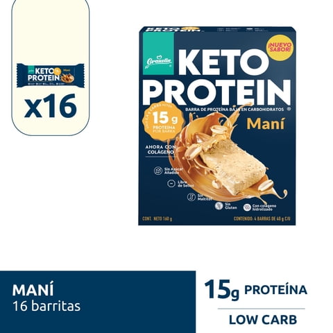 Granolín - Keto Protein Pack 16 Barritas Sabor Maní