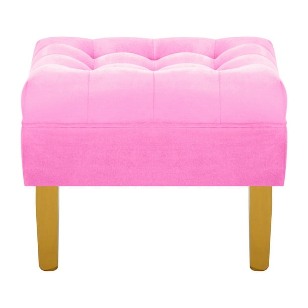 Pouf Wood 1c Felpa 01 Rosado