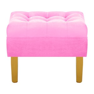 Bodevir - Pouf Wood 1C Felpa 01 Rosado