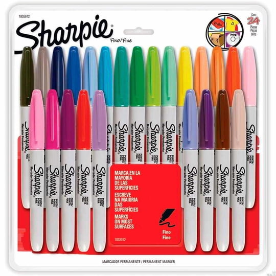 Marcadores Permanentes Color Burst Punta Ultra Fina, Pack 24 Un 1 Un Sharpie