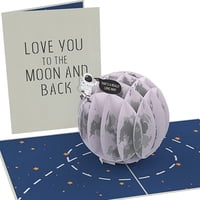 Tarjeta De Felicitación Poplife Love You To The Moon, Tarjeta Desplegable 3D