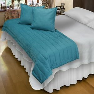 Mallorca - Piecera Con Fundas Sk Velvet Turquesa Reversible