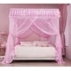 thumbnail image 4 of Cortinas de cama con dosel Mengersi, 4 esquinas, tamaño completo, rosa, 4 of 7