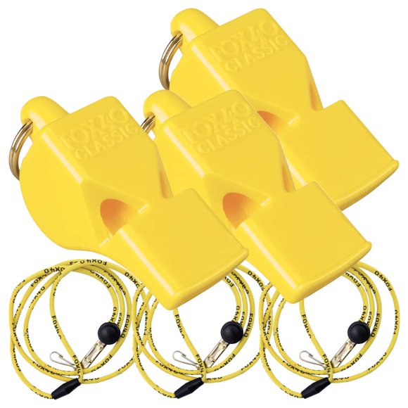 Fox 40 Classic con cordón de seguridad 3 pack (Amarillo)
