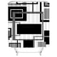 thumbnail image 3 of Juego De Cortinas De Ducha Geométricas Negras Con Alfombras De Baño Y Ganchos, 3 of 7