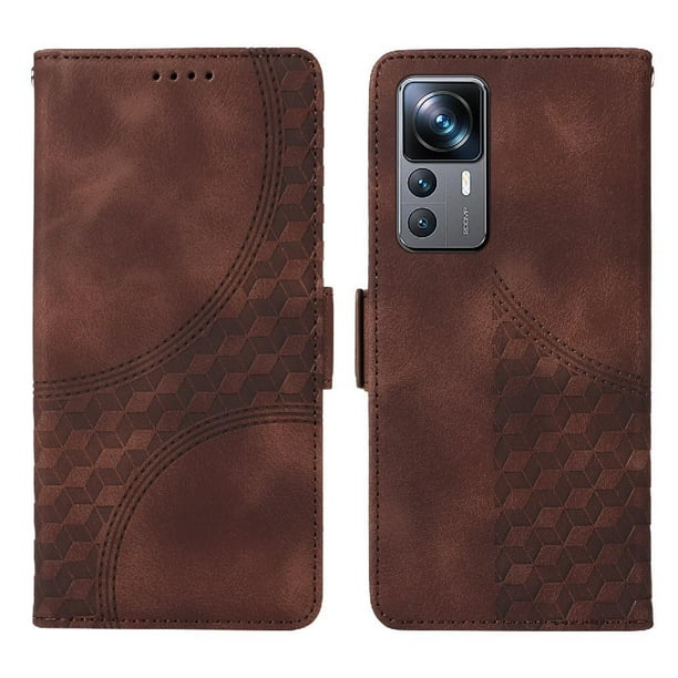 Carcasa FOXDOCK Xiaomi 12T Pro de cuero PU, diseño acolchado clásico, protección contra caídas y rayones