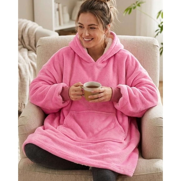 Polerón Gigante Hoodie Fleece con Chiporro Extra Suave y Térmico