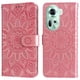 thumbnail image 4 of Funda tipo cartera FOXDOCK para OPPO Reno 11 5G , diseño girasol en relieve, cuero PU, cierre magnético, soporte y tarjetero, 4 of 5