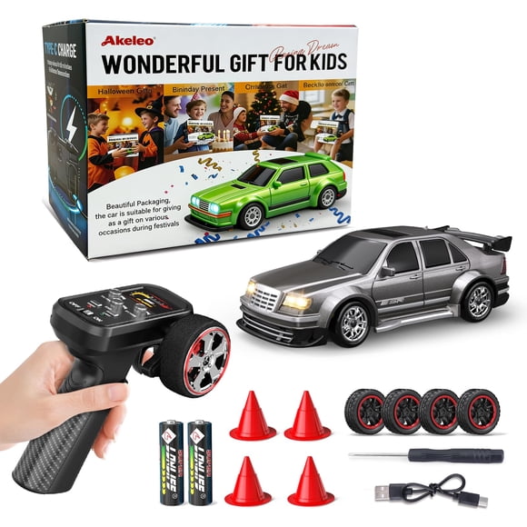 Coche a control remoto Dingdongwu 1/43 4WD 20+ km/h listo para usar Plateado
