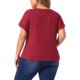 thumbnail image 3 of Agnes Orinda Blusas Casuales de Verano con Nudo y Cuello en V de Manga Corta para Mujer de Talla Grande 3X Burdeos, 3 of 6