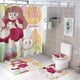 thumbnail image 1 of ABEJA Y PUPPYCAT-theme 4-Piece Shower Curtain Set with Rugs, Waterproof Bathroom Decor Set Includes Bath Mat, U-Shaped Rug, Toilet Lid Cover and Curtain with Hooks, 1 of 6
