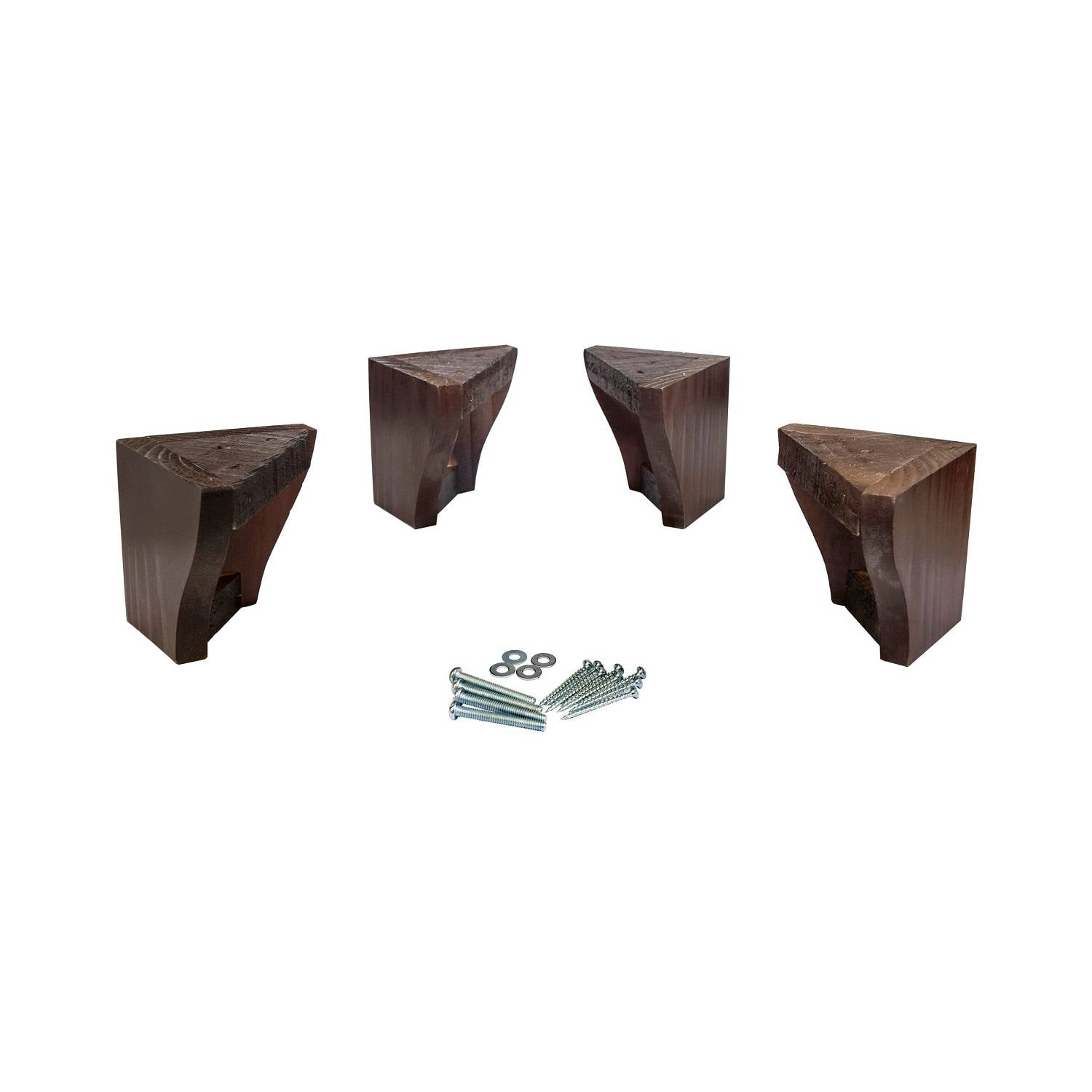 Genérico - Kit De 4 Patas Para Cama Europeo Alternativa Altura 11 Cm Roble Oscuro