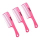 thumbnail image 4 of 3 Unids / set Salón de peluquería Mango antiestático Peine de dientes anchos Rosa, 4 of 5