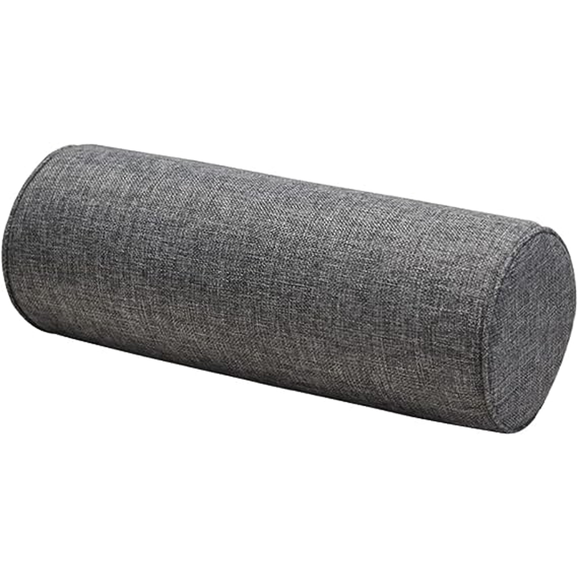 Xmhytop Fundas De Almohada Cilíndricas De Lino, 16 X 6 Pulgadas, Con Cierre Oculto, Para Decoración Hogareña Y Soporte Cervical, Cojín Cilíndrico, Gris