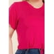 thumbnail image 2 of Saronite Top Corto Básico de Manga Corta con Lazo Delantero, Fucsia (Talla Grande para Mujer), 2 of 5