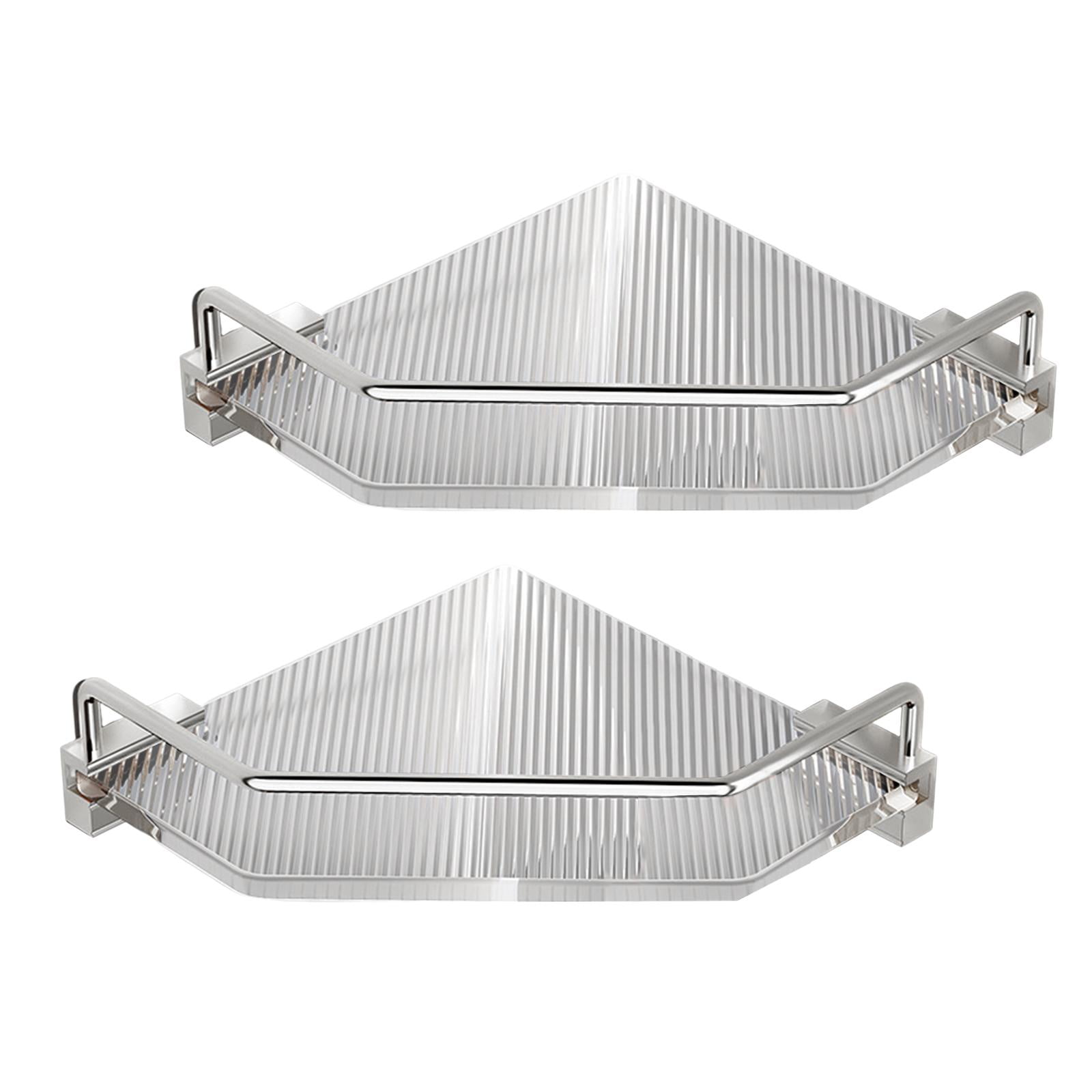 Bothyi - Esquina De Ducha Caddy Estante De Esquina Organizador De Esquina De Ducha A Prueba De Herrumbre Para Dormitorios Doble Argent