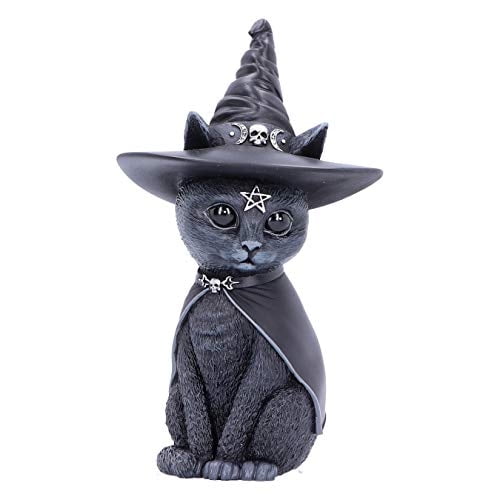 Gorro de bruja Nemesis Now Purrah con forma de gato oculto, 13,5 cm