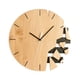 thumbnail image 3 of Relojes Colgantes Redondos Estante Reloj De Pared De Arte Abstracto Moderno Relojes De Pared De Madera Amarillo Claro, 3 of 3