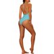 thumbnail image 3 of INSPIRE CHIC Traje de baño de una pieza para mujer con cordones, corte alto, control de abdomen, monokini con espalda cruzada y almohadillas removibles L Azul claro, 3 of 5