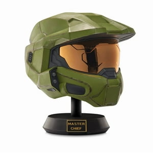 Casco Halo Master Chief Deluxe Con Soporte, Luces Led Dañadas Por La Batalla