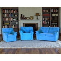 Muebles Altiro - Living Mateo 211 - Tela Felpa Turquesa