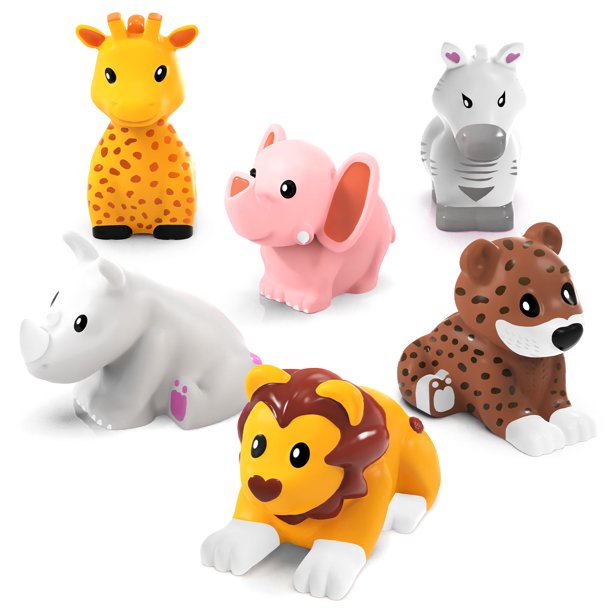 Juguetes de baño Tub Works Savanna sin moho, paquete de 6 unidades para bebés y niños pequeños