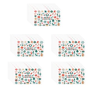 Magideal - 50X Tarjetas De Felicitación Navideñas, Regalo De De Navidad, Suministro De Renos, Artesanía Para Vacaciones, Bodas, Cumpleaños, Fiestas