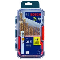 Juego De Brocas Bosch Ti21A De 21 Piezas Con Revestimiento De Nitruro De Titanio