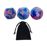 Magideal - 3 Piezas De Dados De Astrología De 12 Caras, Dados De Constelación, Juego De Dados Poliédricos Acrílicos Con Bolsa De Acrílico Para Juegos De Rol De Estilo F