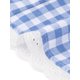 thumbnail image 5 of INSPIRE CHIC Romper sin mangas de cuadros vichy para mujeres con ribete de encaje, cintura fruncida, mono corto M azul claro, 5 of 6