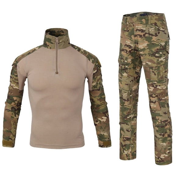 Conjunto Combat Shirt Táctico con Rodilleras y Coderas Acu Talla S