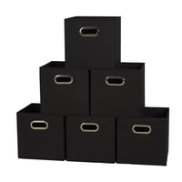 Set De 6 Cubos Plegables Para Almacenamiento Household Essentials 80-1, Color Negro