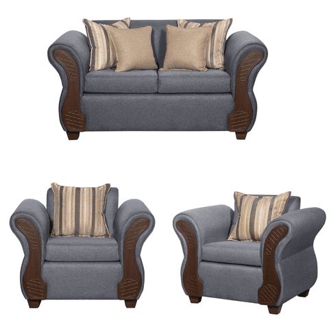 Ruzam Mobel - Juego De Living 2-1-1 Marsella Gris