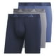 thumbnail image 1 of Calzoncillos bóxer Adidas para hombre, paquete de 3, color azul marino, gris, azul oscuro, microfibra, talla XXL, 1 of 3