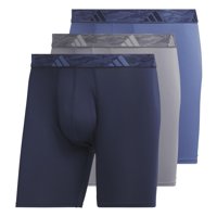 Calzoncillos Bóxer Adidas Para Hombre, Paquete De 3, Color Azul Marino, Gris, Azul Oscuro, Microfibra, Talla Xxl