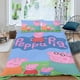 thumbnail image 2 of Peppa Pig Conjunto de sábanas temático, trío de piezas, cómodo y amigable con la piel, diseño único, regalo de decoración para el hogar para familiares, amigos y fans, 90 cm * 190 cm, 2 of 6
