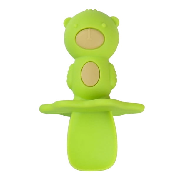 1pc Baby Spoon, Anti-Choke Toddler Utensil, First& Second Stage Baby Led Weaning Spoon, Food Grade Soft Silicone Self Feeding Spoon For Ages 6 Months+