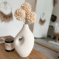 Santú Home & Deco - Florero Nórdico De Cerámica Jarré Blanco