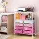 thumbnail image 3 of Carrito organizador APEXCHASER de 8 cajones con cubierta de madera, rosa, 3 of 8