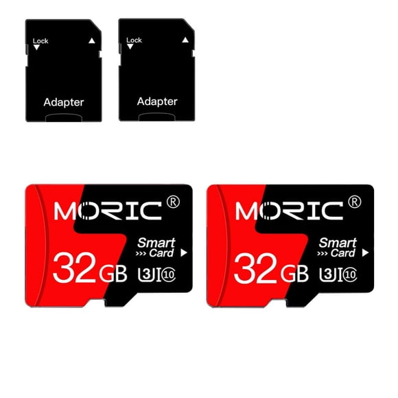 Tarjeta Micro SD MORIC 32GB Paquete de 2 Clase 10 A1 con Adaptador